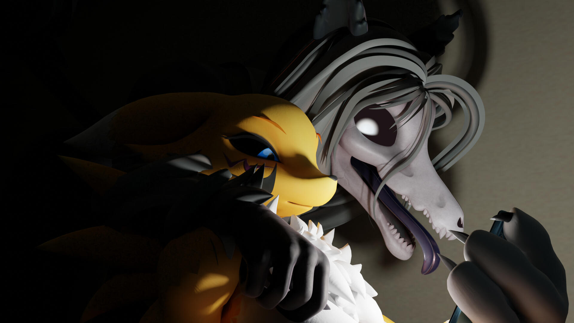 Renamon x Mal0 (Models: WarfareMachine &amp; Cumminham)
